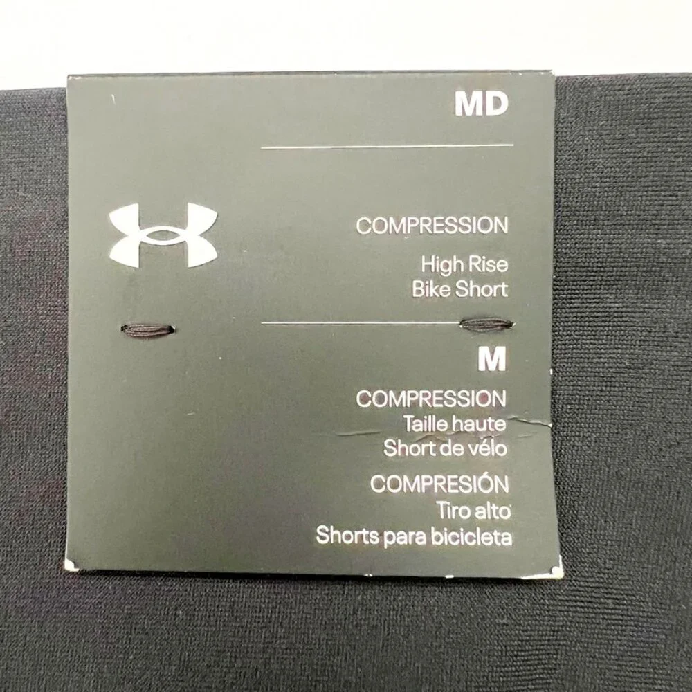 NWT Under Armour Bike Shorts Women's Medium Black High Rise Compression - Picture 8 of 15